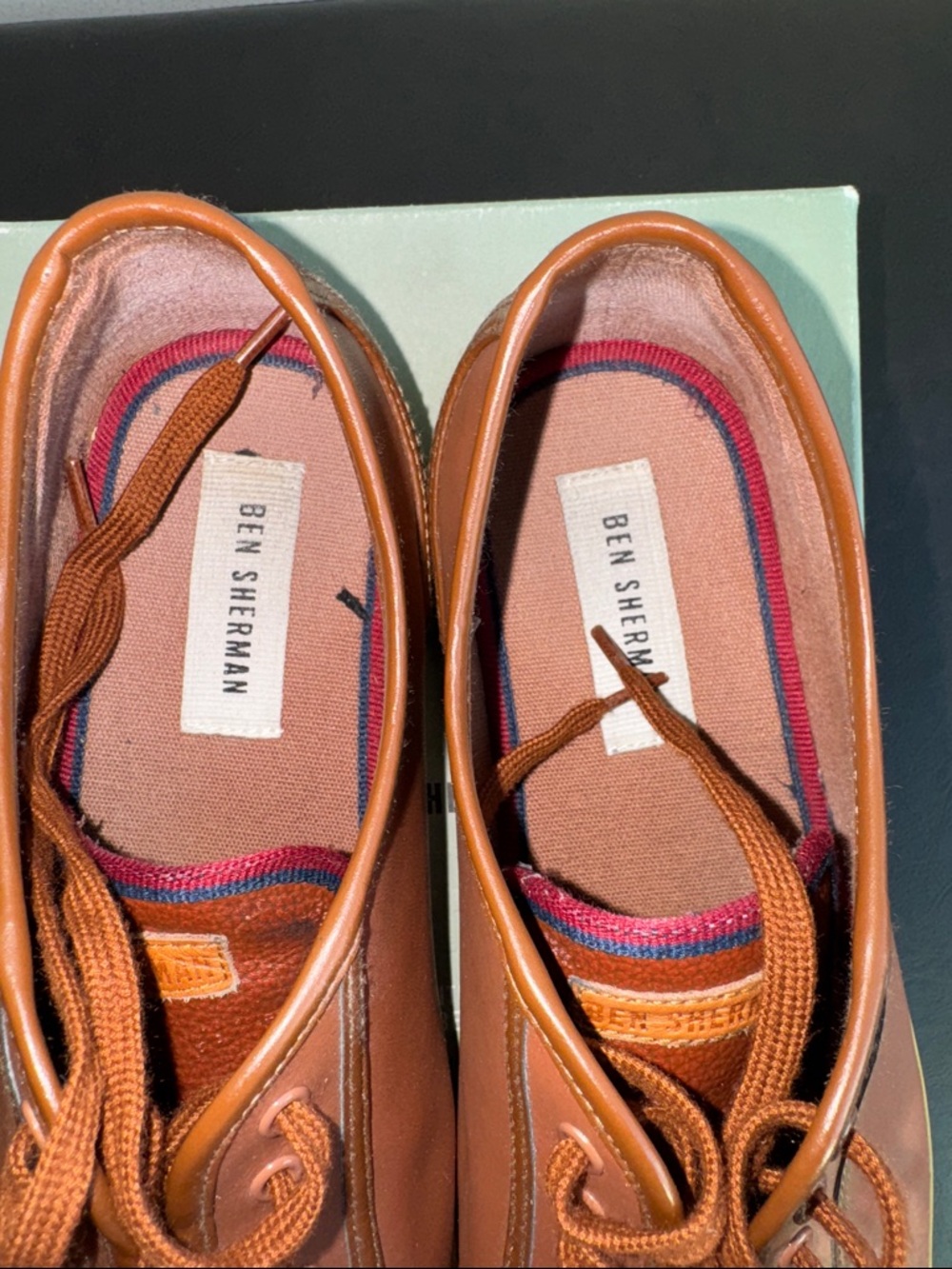 MAKE OFFER! Men's Ben Sherman Low-Top Leather Sneakers Shoes Brown Breckon 10US - Picture 6 of 12